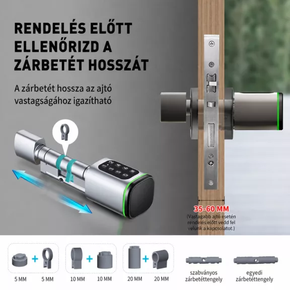 S1K okos zárbetét, 50-80mm ajtóvastagságig