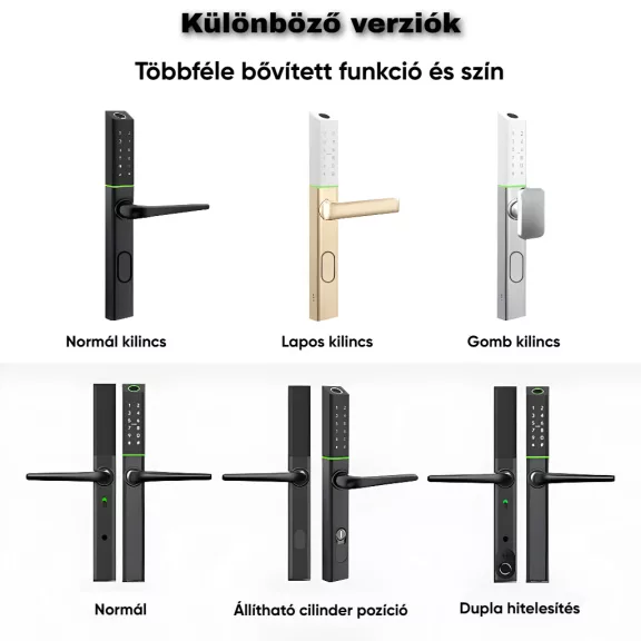 S3B FEKETE okos kilincs, vízálló