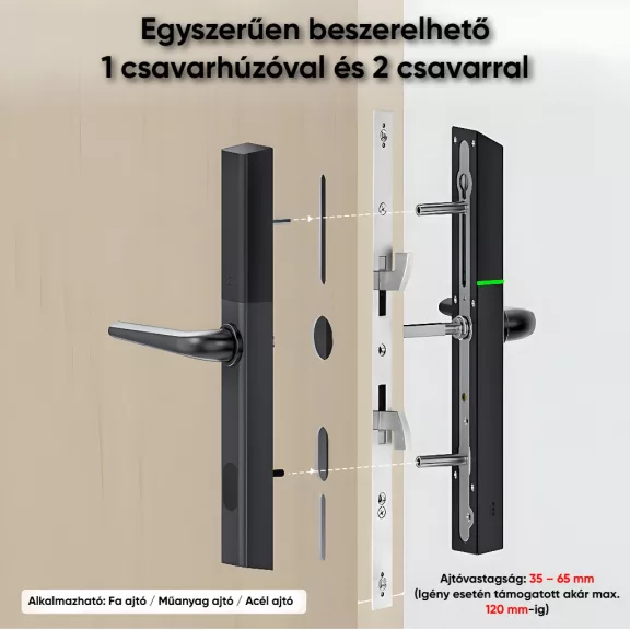 S3B EZÜST okos kilincs, vízálló