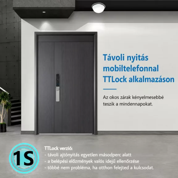SHS-580 fekete okos kilincs, vízálló