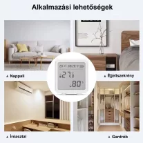 Hőmérséklet és páratartalom érzékelő, WiFi, LCD