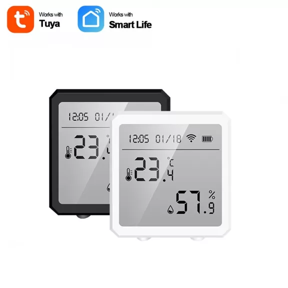 Hőmérséklet és páratartalom érzékelő, WiFi, LCD