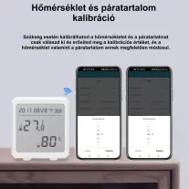 Hőmérséklet és páratartalom érzékelő, WiFi, LCD
