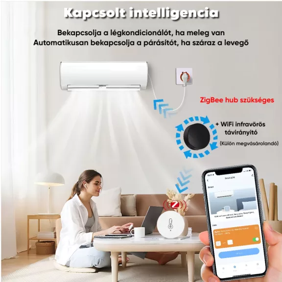 Hőmérséklet és páratartalom érzékelő, ZigBee