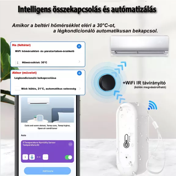 Kültéri Hőmérséklet és páratartalom érzékelő, WiFi