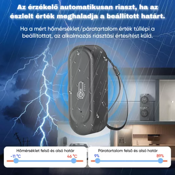 Kültéri Hőmérséklet és páratartalom érzékelő, WiFi