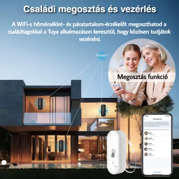 Kültéri Hőmérséklet és páratartalom érzékelő, WiFi