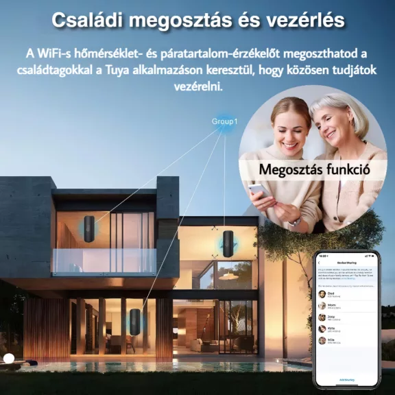 Kültéri Hőmérséklet és páratartalom érzékelő, WiFi