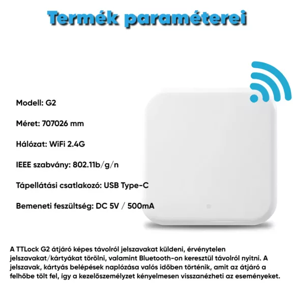 G2 WiFi TTLock átjáró