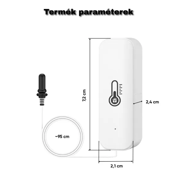 Hőmérséklet és páratartalom érzékelő, , szondás, WiFi