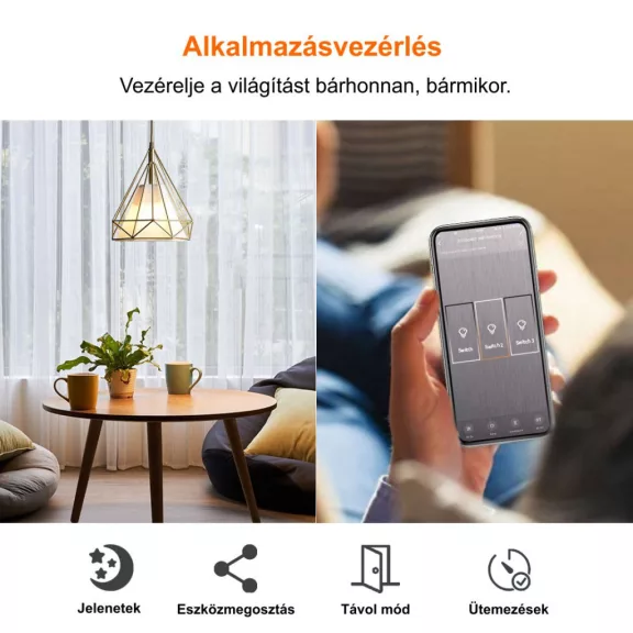 1 körös érintőkapcsoló, WiFi, üveg előlap