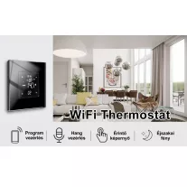 Okos termosztát, WiFi, üveg előlap