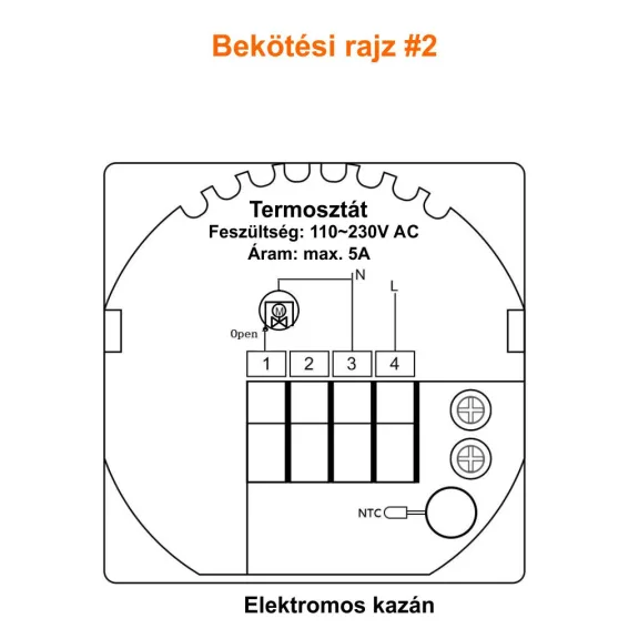 Okos termosztát, WiFi, üveg előlap