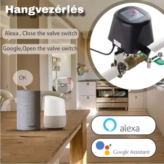 Okos szelepvezérlő, Víz- és Gázszelephez, Wifi