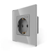   Szimpla fali aljzat, ZigBee, üveg előlap, fogyasztésmérővel
