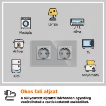   Szimpla fali aljzat, ZigBee, üveg előlap, fogyasztésmérővel