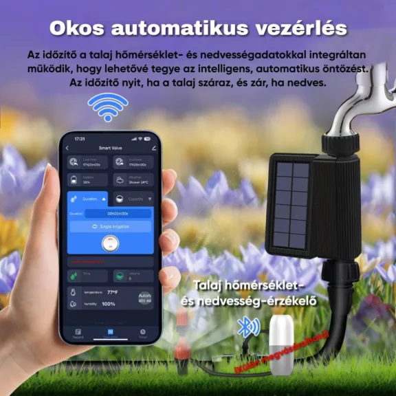 Okos vízszelep, Napelemes, WiFi