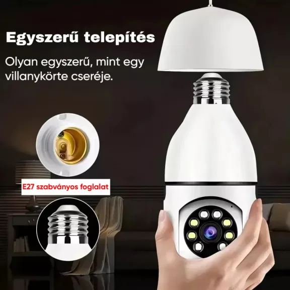 Biztonsági kamera, 5MP, WiFi, E27 foglalat