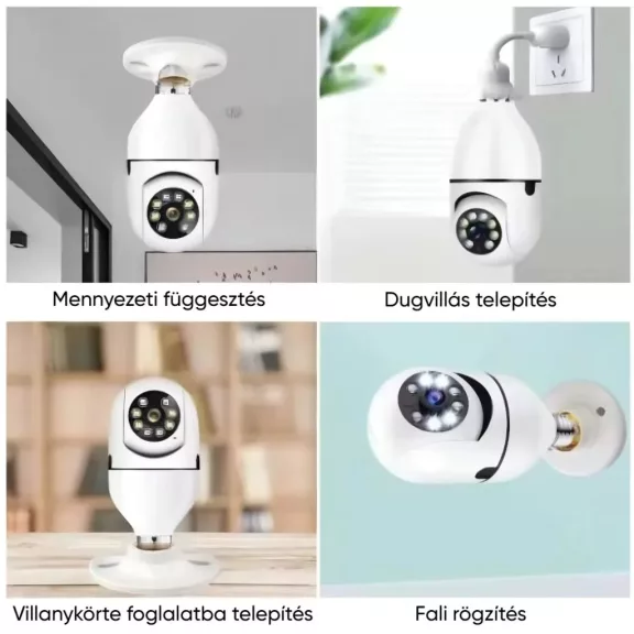Biztonsági kamera, 5MP, WiFi, E27 foglalat